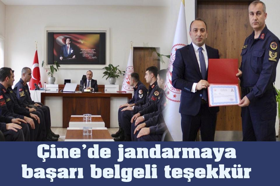 Çine’de jandarmaya başarı belgeli teşekkür