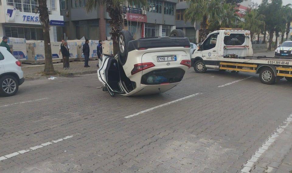 Komşu ilde otomobil takla attı