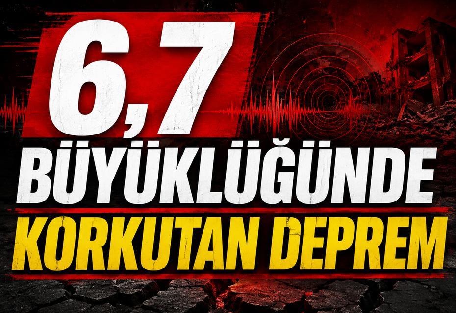 Son Dakika! 6,7 büyüklüğünde korkutan deprem