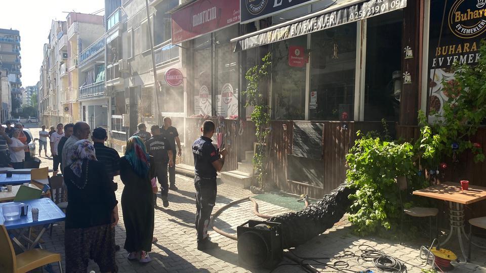 Aydın'da iş yerinin mutfağında çıkan yangın korkuttu