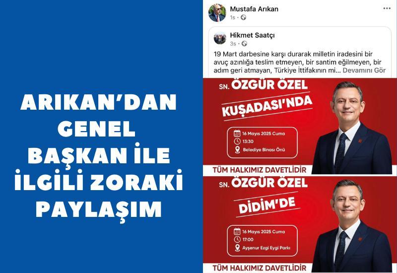 Arıkan'dan Genel Başkan ile ilgili zoraki paylaşım