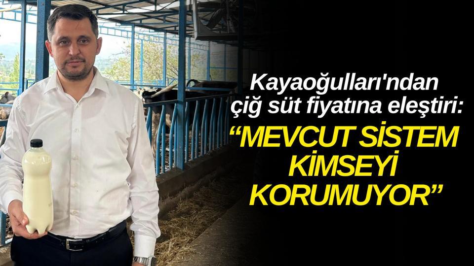 Kayaoğulları'ndan çiğ süt fiyatına eleştiri: “Mevcut sistem kimseyi korumuyor”