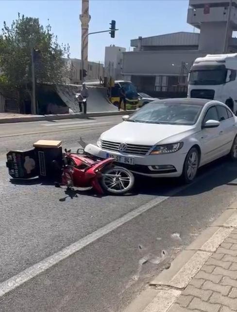 Otomobil ile motosiklet çarpıştı: 1 yaralı