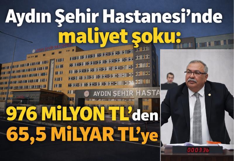 Aydın Şehir Hastanesi’nde maliyet şoku: 976 milyon TL’den 65,5 milyar TL’ye