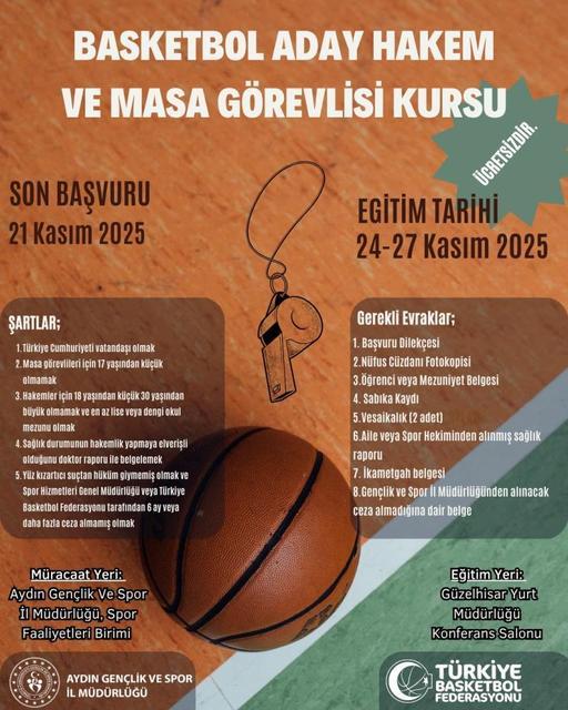 Aydın'da basketbol hakemliği için süreç başladı