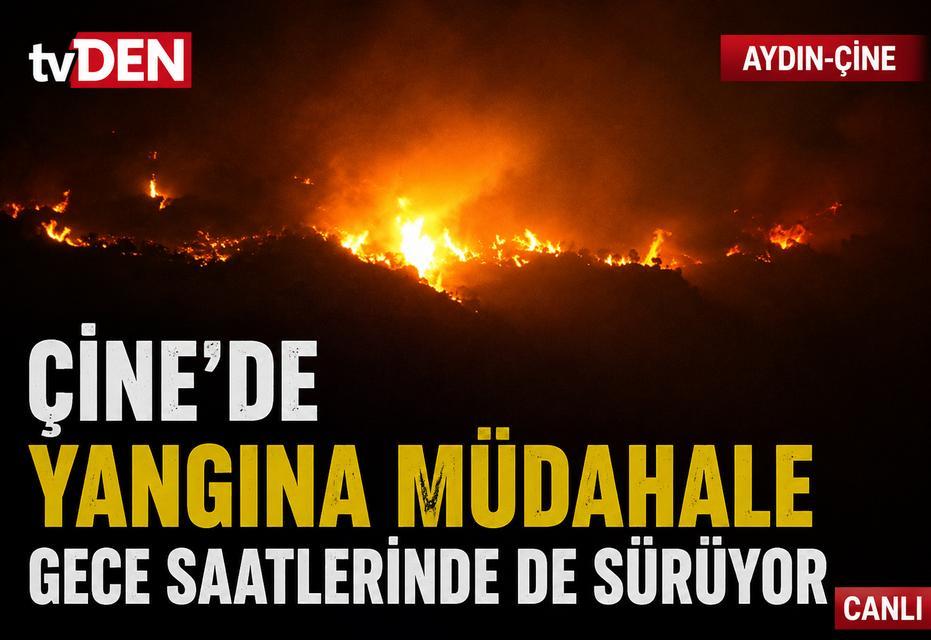 Çine'de yangına müdahale gece saatlerinde de sürüyor