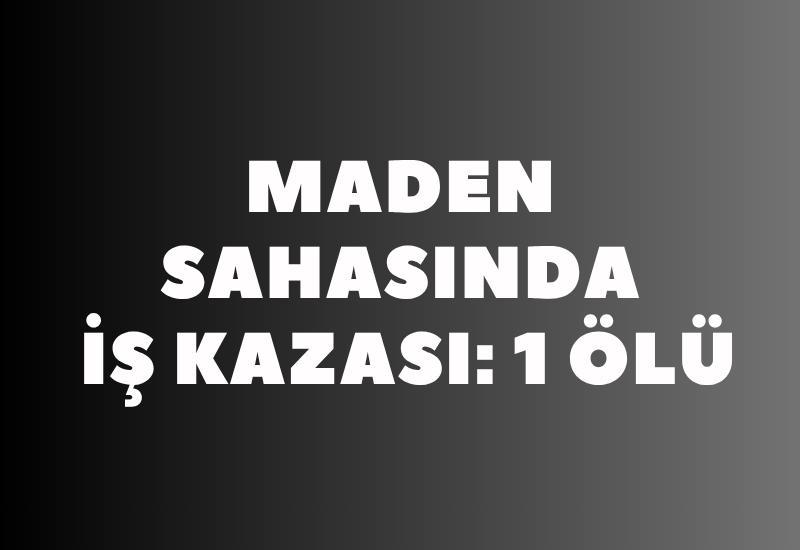 Maden sahasında iş kazası: 1 ölü