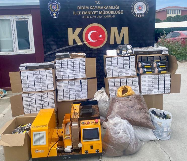 Didim’de binlerce makaron ele geçirildi