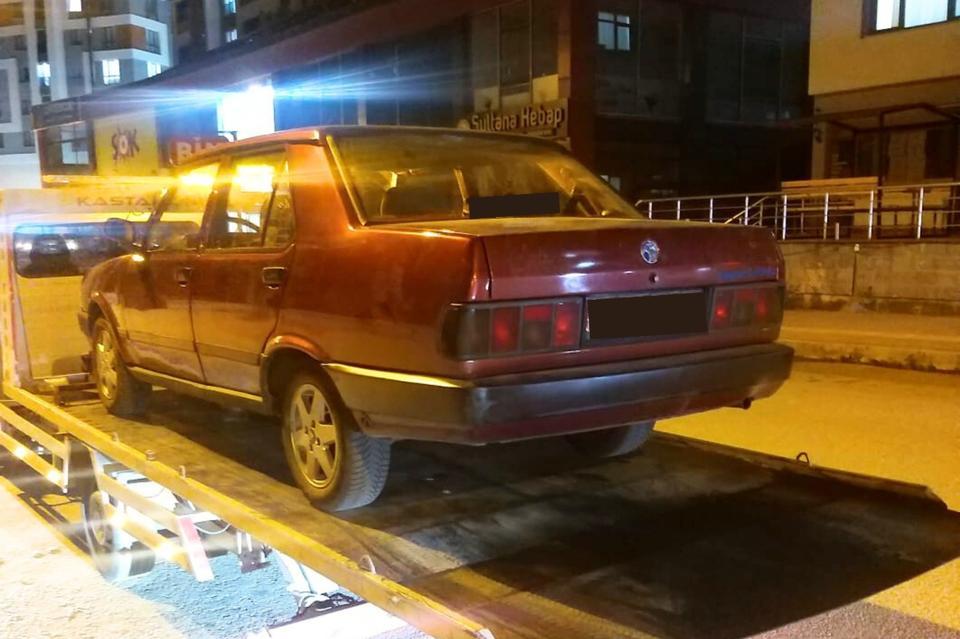 Drift atan sürücünün aracı trafikten men edildi
