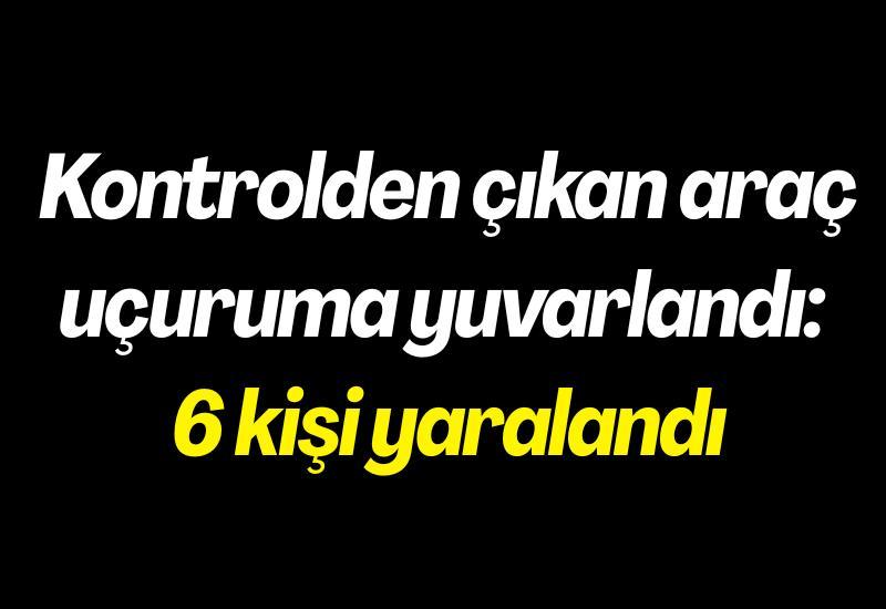 Kontrolden çıkan araç uçuruma yuvarlandı: 6 kişi yaralandı