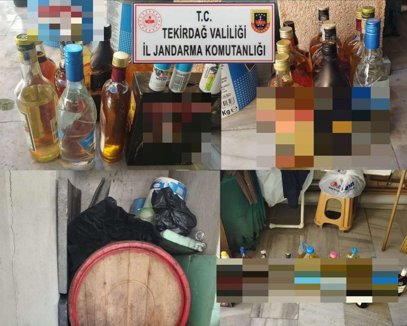 ERGENE'DE EVDE 264 LİTRE KAÇAK İÇKİ ELE GEÇİRİLDİ