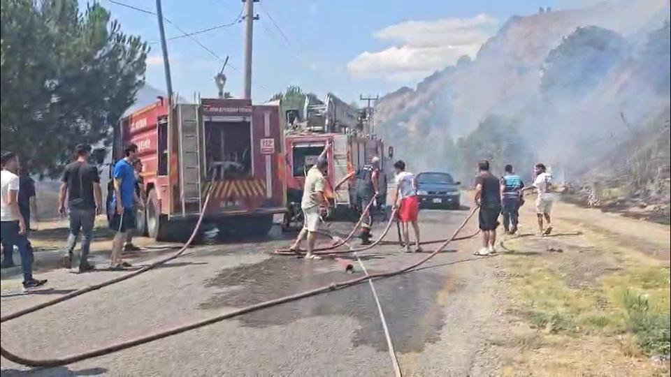 Nazilli'de tarım arazisinde yangın çıktı
