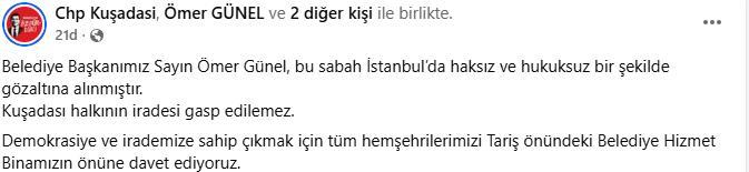 CHP Kuşadası İlçe Başkanlığı’ndan dikkat çeken çağrı