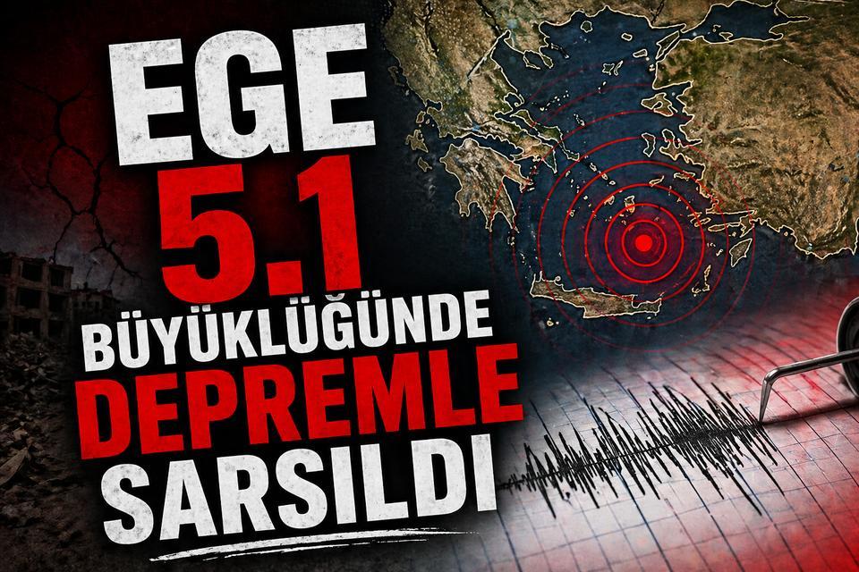 Ege 5.1 büyüklüğünde depremle sarsıldı