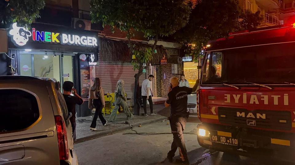 Aydın'da iş yerinde yangın paniği