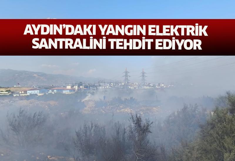 Aydın’daki yangın elektrik santralini tehdit ediyor