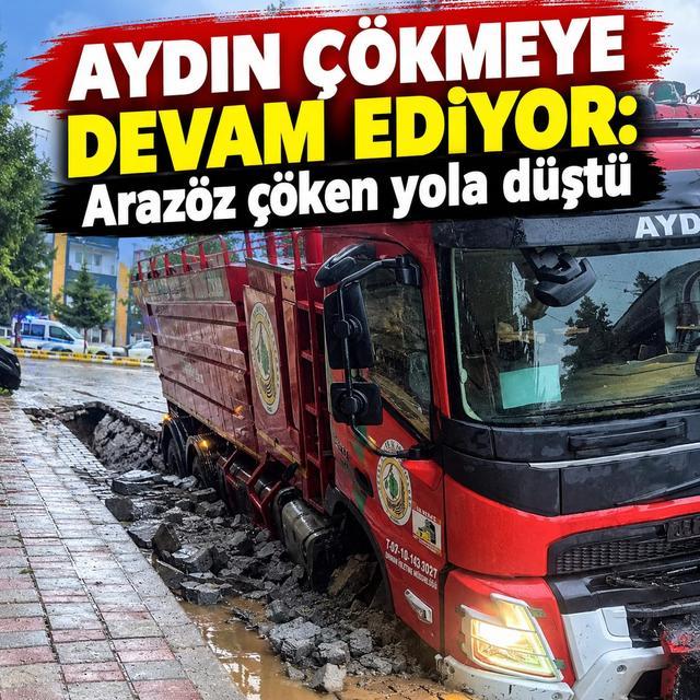 Aydın'da arazöz çöken yola düştü