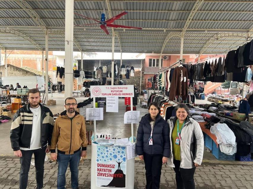 Kuyucak'ta sigarayı bırakmaya yönelik saha çalışması