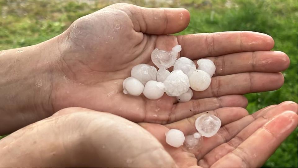 Erik büyüklüğünde dolu yağdı