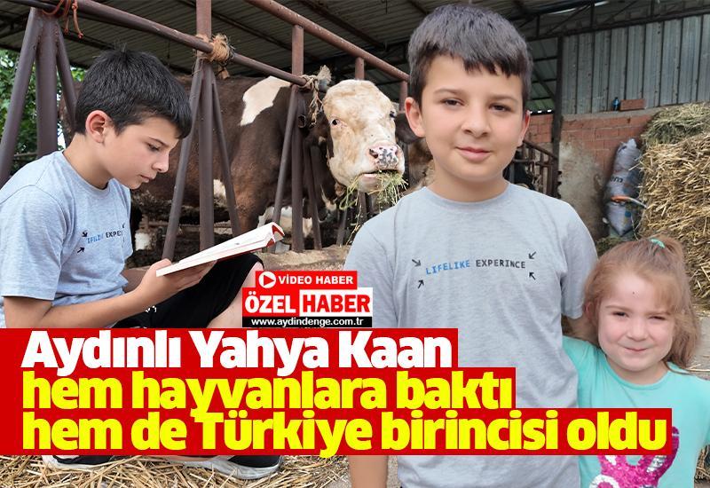 Aydınlı Yahya Kaan hem hayvanlara baktı hem de Türkiye birincisi oldu