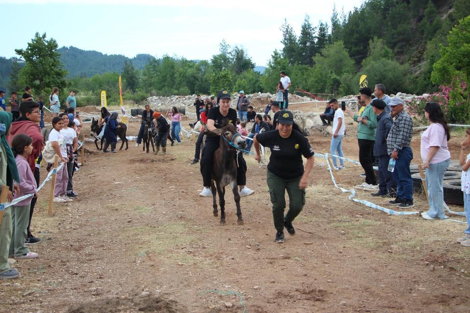 Motosikletle birinci, eşekle sonuncu oldu