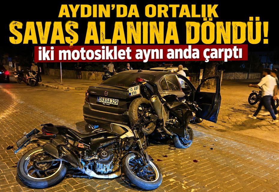 Aydın’da ortalık savaş alanına döndü! İki motosiklet aynı anda çarptı