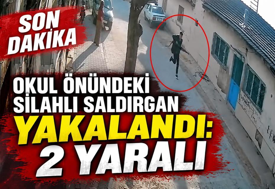 Okul önündeki silahlı saldırgan yakalandı: 2 yaralı