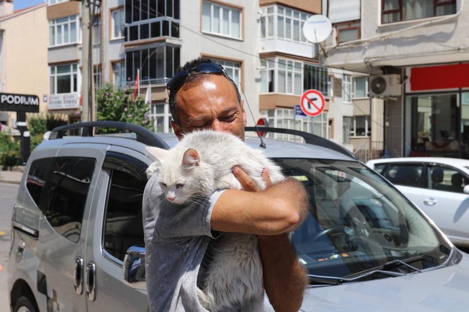 KAYIP KEDİSİNE GÜNLER SONRA KAVUŞTU, BU KEZ MUTLULUKTAN AĞLADI
