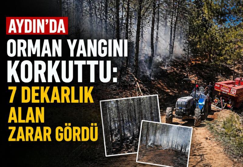 Aydın’da orman yangını korkuttu: 7 dekarlık alan zarar gördü