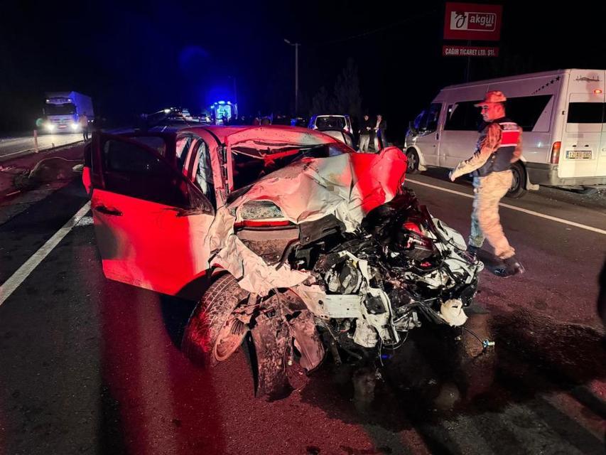 Zincirleme trafik kazası: 5 kişi yaralandı, 2 büyükbaş hayvan telef oldu