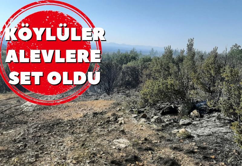 Köylüler alevlere set oldu