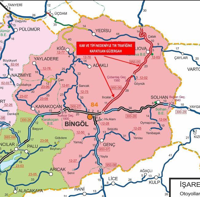 Karayolu tır trafiğine kapatıldı