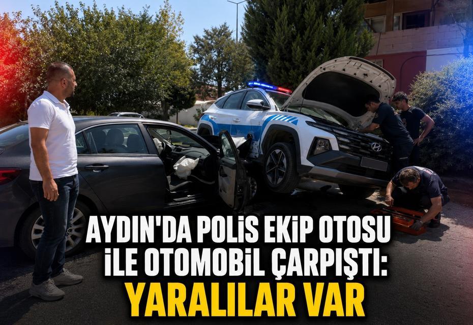 Aydın’da polis aracı kazaya karıştı