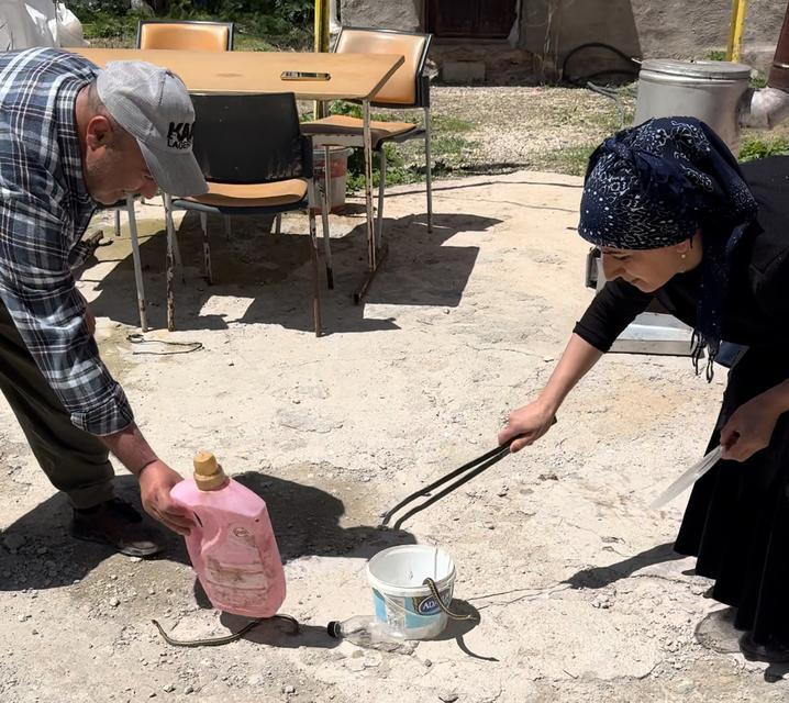 Bu aile iki yıldır yılanlarla yaşıyor