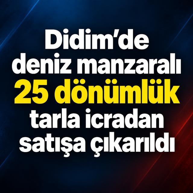 Didim’de deniz manzaralı 25 dönümlük tarla icradan satışa çıkarıldı