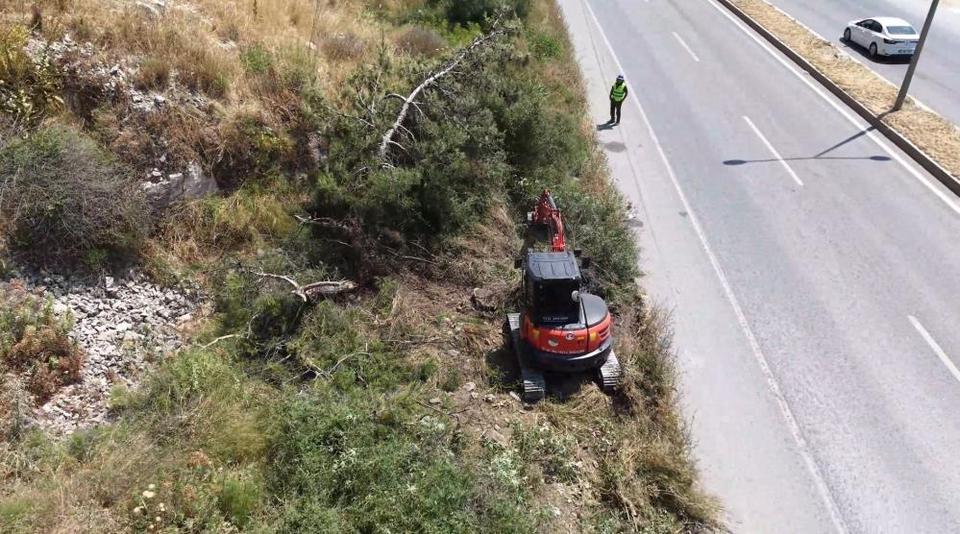 Aydın Orman İşletme'den yangınlara karşı yol kenarı temizliği
