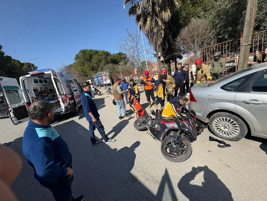 Motosiklet sürücüsü ölümden döndü