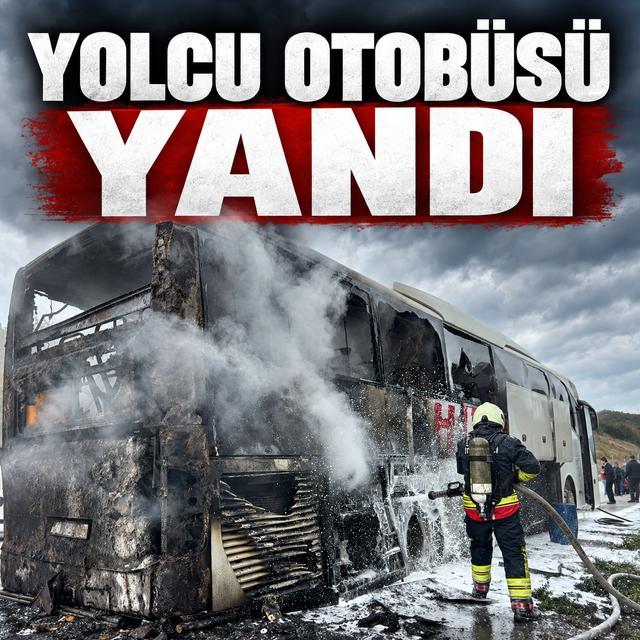 Yolcu otobüsü yandı