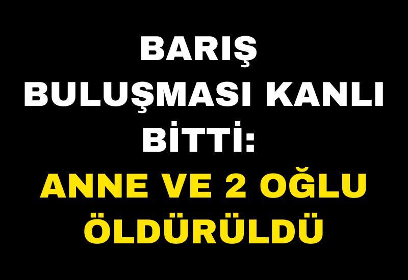 Barış buluşması kanlı bitti: Anne ve 2 oğlu öldürüldü