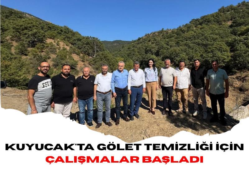 Kuyucak'ta gölet temizliği için çalışmalar başladı