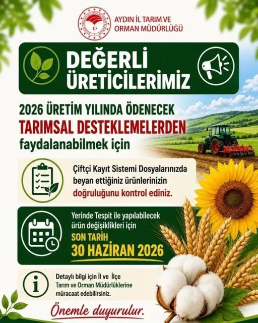 Aydınlı üreticilere ÇKS uyarısı