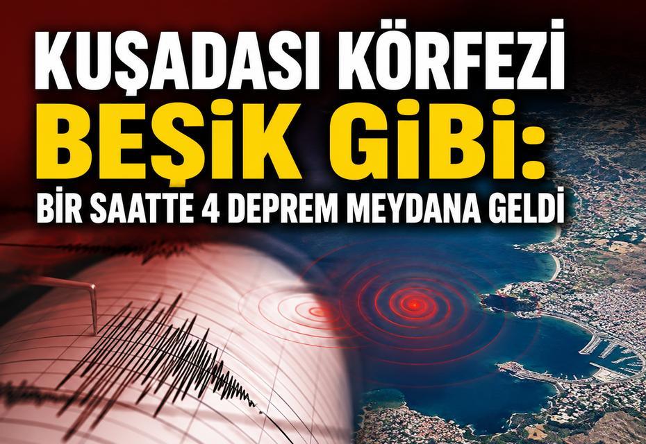 Kuşadası Körfezi beşik gibi: Bir saatte 4 deprem meydana geldi