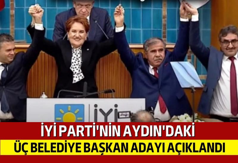 İYİ Parti Genel Başkanı Meral Akşener, Aydın'da Kuşadası, Karacasu ve Sultanhisar'da seçime katılacakları belediye başkan adaylarını ilan etti.