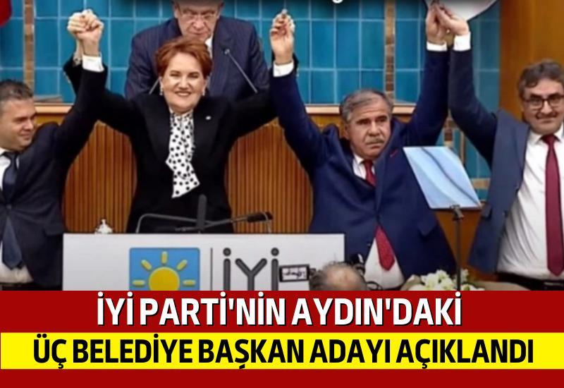 İYİ Parti Genel Başkanı Meral Akşener, Aydın'da Kuşadası, Karacasu ve Sultanhisar'da seçime katılacakları belediye başkan adaylarını ilan etti.