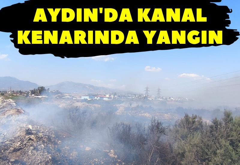Aydın'da kanal kenarında yangın