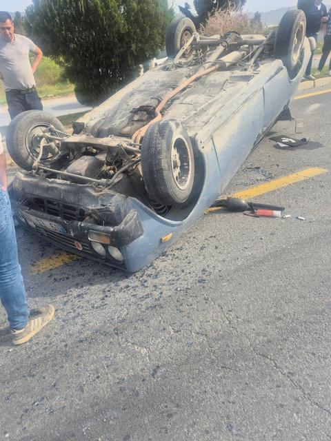 AYDIN'DA KONTROLDEN ÇIKAN TOFAŞ OTOMOBİL TAKLA ATTI