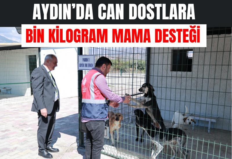 Aydın’da can dostlara bin kilogram mama desteği