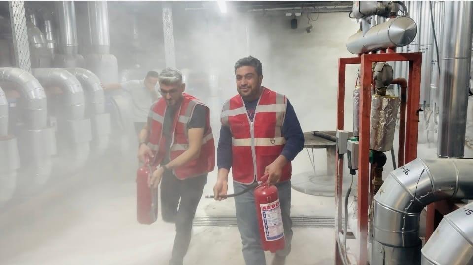 Gerçeği aratmayan yangın tatbikatı