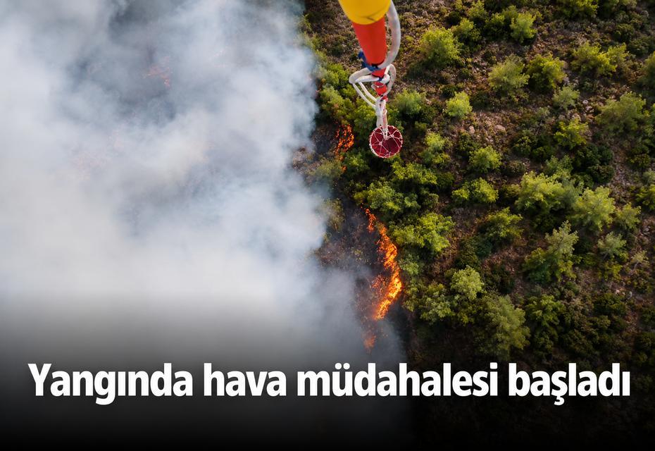 Yangında hava müdahalesi başladı