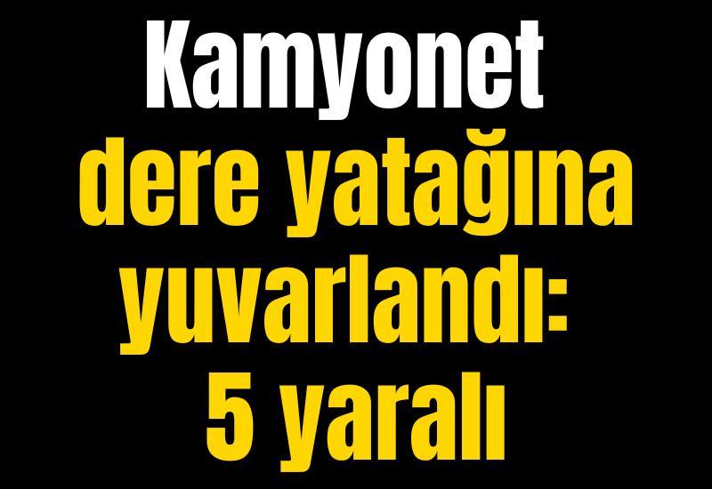 Kamyonet dere yatağına yuvarlandı: 5 yaralı